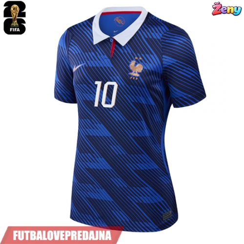 Lacne Ženy Futbalové dres Francúzsko Kylian Mbappe #10 MS 2026 Krátky Rukáv - Domáci